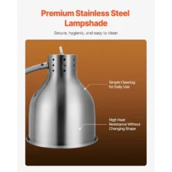 VEVOR Food Heat Lamp, 500W Electric Commercial Food Warmer Light, 2-Head Stainless Steel French Fry Heating Lamp With 3 Bulbs, Silver 12 VEVOR Food Heat Lamp, 500W Electric Commercial Food Warmer Light, 2-Head Stainless Steel French Fry Heating Lamp With 3 Bulbs, Silver -Vevor GUEST 0efcd7d0 5328 44bd b2b9 4edce78f4bb4