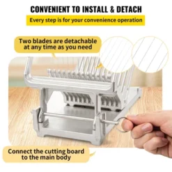 VEVOR Cheese Cutter With Wire 1 Cm & 2 Cm Cheeser Butter Cutting Blade, Aluminum Alloy Commercial Cheese Slicer, Silver -Vevor GUEST 0f2f4fe3 ee7c 44ee 910b 257ec0528a96