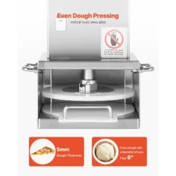 VEVOR Electric Pizza Dough Press Machine, 6 Inch Pizza Pastry Press Plate, Stainless Steel Bread Presser With 100 Pcs Parchment Paper, Silver -Vevor GUEST 0fb3299e cdb2 40c8 9889 d05890066dc4