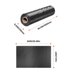 VEVOR 24' X 100' Plastic Sheeting Heavy Duty , 6 Mil Thick Plastic Sheeting Roll, Plastic Drop Cloth Painters Tarp, Polyethylene Covering, Black -Vevor GUEST 106935ed 6f60 48f1 9e06 a1b2f1cc9118