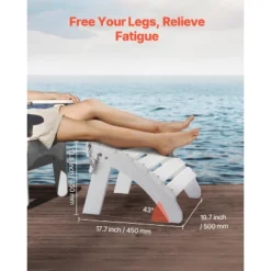 VEVOR Adirondack Ottoman, 17.7L X 19.7W X 13.8H Inch HDPE Plastic Folding Adirondack Ottoman, Weather-Resistant Foot Rest For Adirondack Chair,White -Vevor GUEST 109c0b28 6d8c 4d2b abed 6ba15506aa59