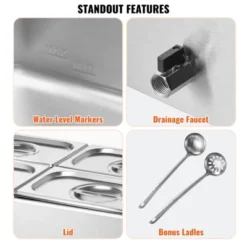 VEVOR 4-Pan Commercial Food Warmer, 15.9QT Electric Steam Table, 1200W Professional Countertop Stainless Steel Buffet Bain Marie 13 VEVOR 4-Pan Commercial Food Warmer, 15.9QT Electric Steam Table, 1200W Professional Countertop Stainless Steel Buffet Bain Marie -Vevor GUEST 10d8f62e a708 4d4f 8397 eb86c3397f34