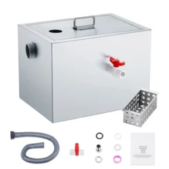 VEVOR Commercial Grease Trap, 8 LBS Grease Interceptor, Top Inlet Interceptor, Stainless Steel Grease Trap, 2.8 GPM Waste Water Oil-water Separator -Vevor GUEST 115da256 0f24 46c3 985a b602cc29c1e0