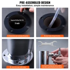 VEVOR Triple Taps Draft Beer Tower Dispenser, Stainless Steel Keg Beer Tower, Kegerator Tower Kit With Pre-Assembled Tubing -Vevor GUEST 11d14ae2 00a1 48ce 9d49 757903411931