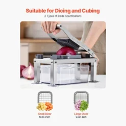 VEVOR Vegetable Chopper Mandoline Slicer, All-in-1 Food Veggie Cutter With 9 Stainless Steel Blades, Cheese Grater Onion Potato Dicer, Silver -Vevor GUEST 11d463e2 96f9 4542 9e11 7c764b0f98bf 1