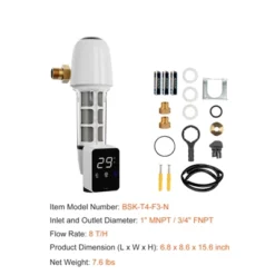 VEVOR Spin Down Filter, 40 Micron Whole House Sediment Filter For Well Water, 1" MNPT + 3/4" FNPT, 8 T/H High Flow Rate, White -Vevor GUEST 11f24e5d 71c1 4be0 b2d7 d7498ac60653