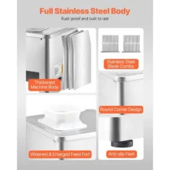 VEVOR Meat Cutter Machine, 550W Meat Slicer, 350 Lb/h Commercial Meat Cutting Machine, Stainless Steel, 3.5 Mm Thickness, Silver -Vevor GUEST 12af8be2 8aef 46de ba46 2e2e282fdafc