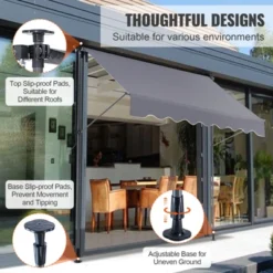 VEVOR Manual Retractable Awning, 78" Outdoor Retractable Patio Awning Sunshade Shelter, Patio Door Window Awning Canopy With 39" Sun Shade Curtain -Vevor GUEST 131a1a4c 480a 48d0 9c78 6e3e986190d5
