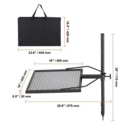 VEVOR Swivel Campfire Grill, Fire Pit Grill Grate Over Fire Pits, Heavy Duty Steel Grill Grates, 360° Adjustable Open Fire Cooking Equipment, Black -Vevor GUEST 13c2eafd 376d 445a b785 a0d7ace0250b