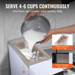 VEVOR Commercial Ice Cream Machine, 10.6 QT/H Yield, 1000W Single Flavor Countertop Soft Serve Ice Cream Maker, 4L Hopper 1.6L Cylinder -Vevor GUEST 14308ecd f138 46b4 8294 f0547682617b