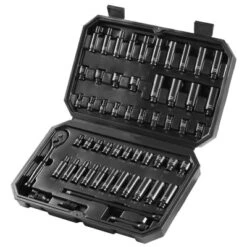 VEVOR Drive Impact Socket Set 1/4" - 55 Piece Deep & Shallow Socket Set SAE 5/32"-9/16" And Metric 4-15mm - 6 Point CR-V Alloy Steel,BLACK -Vevor GUEST 14f32c3c 0b61 4433 8881 7eb324ba768d