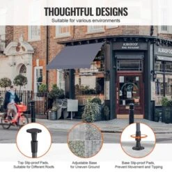 VEVOR 98 X 47" Patio Awning Retractable, Awning Sunshade Shelter With Manual Crank Handle, Adjustable Height From 86 To 122 In, Dark Gray -Vevor GUEST 15185ef2 dcd4 4b67 b7c6 bd8b7204e928