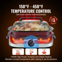VEVOR Electric Roaster Oven, 18 QT Turkey Roaster Oven With Self-Basting Lid, 1450W Roaster Oven With Defrost & Warm Function -Vevor GUEST 1570d1c0 ddf8 455e b7e2 a093526d5a8e