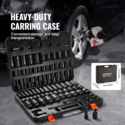 VEVOR 1/2" Drive Impact Socket Set, 43 Piece Deep & Shallow Socket Set SAE 3/8" To 1-1/2", 6 Point Cr-Mo Alloy Steel For Auto Repair, BLACK -Vevor GUEST 15733e98 1a7b 4d6c 82ce 6457f9f9ec09