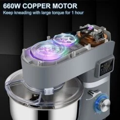 VEVOR Stand Mixer, 660W Electric Dough Mixer With 6 Speeds LCD Screen Timing, Tilt-Head Food Mixer With 5.8 Qt Stainless Steel Bowl, Gray -Vevor GUEST 15b27f67 c61d 4b50 9b14 adbd736a7360