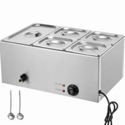 VEVOR 24QT Commercial Food Warmer, 5-Pan Electric Steam Table, 1200W Professional Countertop Stainless Steel Buffet Bain Marie With 86-185°F Temp -Vevor GUEST 15e4dfe0 27e7 47b0 a375 2cc0289a9b5c