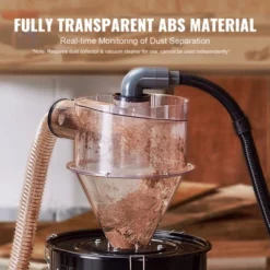 VEVOR Cyclone Dust Separator With Metal Tank, 4" Retrofit Cyclone Separator For Dust Collectors, ABS Dust Deputy With 2" Hole O.D. Connector, Black -Vevor GUEST 15eb4c73 fdd8 4d84 bf3b 7ef1e33d419f