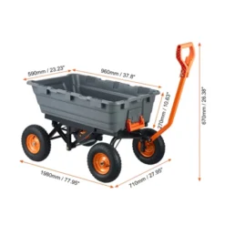VEVOR Garden Cart, Durable Poly Dump Cart With Simple Assembly Steel Structure, Handy Wheelbarrow With 1500 Lbs Load Capacity, 13 Inch Wheels -Vevor GUEST 16602e6b 030d 4ed3 be52 3319627b2aba