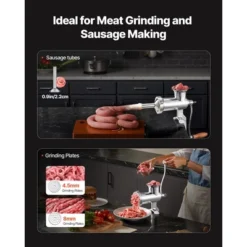 VEVOR Manual Meat Grinder, 304 Stainless Steel Hand Meat Grinder With Steel Table Clamp, Meat Mincer Sausage Maker, Silver 11 VEVOR Manual Meat Grinder, 304 Stainless Steel Hand Meat Grinder With Steel Table Clamp, Meat Mincer Sausage Maker, Silver -Vevor GUEST 16b59d5e 5b2a 4fbb 8400 c6afd8a71857