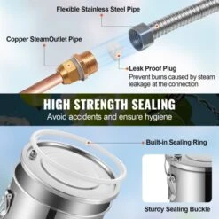 VEVOR Alcohol Still, 3 Gal / 11.4 L Stainless Steel Water Alcohol Distiller With Coil Cooling, Home Brewing Refining Fermentation Kit, Silver -Vevor GUEST 17b959c6 4e49 4c65 9650 54b3e8406276