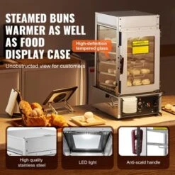 VEVOR Commercial Food Warmer Display, 5-Tier Food Steamer Bun Warmer Machine, 86℉~230℉ Temperature Control, Stainless Steel Steamed Buns Warmer -Vevor GUEST 1831ca11 c41f 49fd b3da 4eaef132bb6d