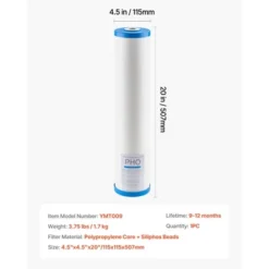 VEVOR Whole House Water Filter Replacement Cartridge, 4.5" X 20" Polyphosphate Scale Inhibitor Filter For Whole Home Water Filtration System, White -Vevor GUEST 186524eb 69b1 445c 8c85 5f27b6af68cf