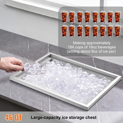 VEVOR Drop In Ice Chest, 22"L X 17"W X 12"H Stainless Steel Ice Cooler, Commercial Ice Bin With Cover, 40 Qt Outdoor Kitchen Ice Bar 2 VEVOR Drop In Ice Chest, 22"L X 17"W X 12"H Stainless Steel Ice Cooler, Commercial Ice Bin With Cover, 40 Qt Outdoor Kitchen Ice Bar - Image 2