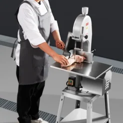 VEVOR Electric Meat Saw, 1800W Stainless Vertical Cutter, 19.1"x15" Workbench, 7.09" Cutting Thickness, Includes 5 Blades