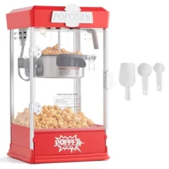 VEVOR Popcorn Maker, 480W Popcorn Popper Machine, 4 Oz Kettle Makes 1.5 Gallon Per Batch, Tabletop Popcorn Maker, Includes 3 Scoops, Red -Vevor GUEST 18e7a80a a647 4264 ae83 0ad62359f271