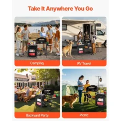 VEVOR Camping Kitchen Table, Outdoor Camp Cooking Table, Aluminum Portable Cook Station With Storage Cupboard, Carrying Bag, Black -Vevor GUEST 194af781 eac5 4d5b 8461 4706d307eff6