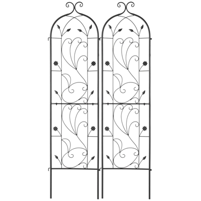 VEVOR Garden Trellis For Climbing Plants, 60 X 15 In, 2 Packs Rustproof Metal Garden Flower Trellis, Outdoor Climbing Rose Trellis Cucumbers Support 8 VEVOR Garden Trellis For Climbing Plants, 60 X 15 In, 2 Packs Rustproof Metal Garden Flower Trellis, Outdoor Climbing Rose Trellis Cucumbers Support - Image 8