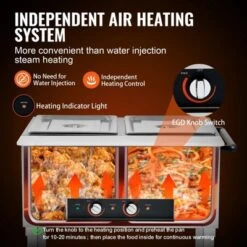 VEVOR 2-Pan Commercial Food Warmer, 2 X 20.6QT Electric Steam Table, 1000W Professional Buffet Catering Food Warmer With 4 Wheels (2 Lockable) -Vevor GUEST 1b94f114 53b5 4566 9537 263f8ee13559
