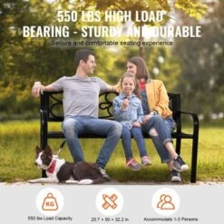 VEVOR Outdoor Bench, 50 Inches Metal Garden Bench For Outdoors, 550 Lbs Load Capacity Bench, Outdoor Garden Park Bench With Backrest And Armrests -Vevor GUEST 1b9cd3f0 19c2 4d28 8b30 96285a06737a