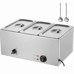 VEVOR 3-Pan Commercial Food Warmer, 17.4QT Electric Steam Table, 1200W Professional Countertop Stainless Steel Buffet Bain Marie -Vevor GUEST 1c07c038 cae6 4a94 91ed c5aba8daa7c8