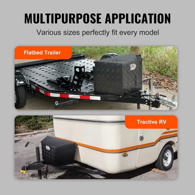 VEVOR Trailer Tongue Box, Aluminum Alloy Diamond Plate Tongue Box Tool Chest, Heavy Duty Trailer Box Storage With Lock And Keys, 29"x16.2"x18" 6 VEVOR Trailer Tongue Box, Aluminum Alloy Diamond Plate Tongue Box Tool Chest, Heavy Duty Trailer Box Storage With Lock And Keys, 29"x16.2"x18" - Image 6