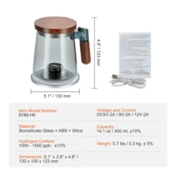 VEVOR Hydrogen Water Cup, 400 Ml / 14.1 Oz Hydrogen Generator, SPE Technology Portable Hydrogen Water Ionizer Machine With Wireless Charging Base -Vevor GUEST 1c2a837c 7718 4e15 b63d 79a902799c61