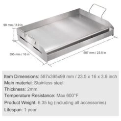 VEVOR Stove Top Griddle, 23.5"x16" Pre-Seasoned Stainless Steel Griddle, Rectangular Double Burner Griddle Pan, Non-Stick Family Pan Cookware 14 VEVOR Stove Top Griddle, 23.5"x16" Pre-Seasoned Stainless Steel Griddle, Rectangular Double Burner Griddle Pan, Non-Stick Family Pan Cookware -Vevor GUEST 1c4f3aeb 6031 487c 9b1e 4f26ae4c5371