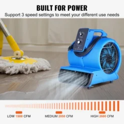 VEVOR Floor Blower, 1/2 HP, 2600 CFM Air Mover For Drying And Cooling, Portable Carpet Dryer Fan With 4 Blowing Angles And Time Function -Vevor GUEST 1c5b1f64 7500 4aac b922 4b33a9c699b2