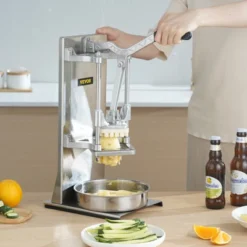 VEVOR Commercial French Fry Cutter With 4 Replacement Blades, 1/4″ And 3/8″ Blade Easy Dicer Chopper, 6-wedge Slicer And 6-wedge Apple Corer