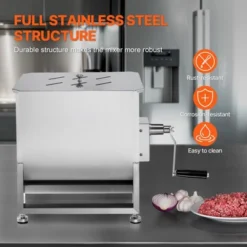 VEVOR Manual Meat Mixer, 80L Fixed Tank Meat Processing Equipment(Mixing Max 80LBS For Meat), Stainless Steel Meat Mixer, Silver -Vevor GUEST 1c966923 91ab 4b86 8585 aed9785b10d5