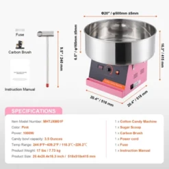 VEVOR Electric Cotton Candy Machine, 1000W Candy Floss Maker, Commercial Cotton Candy Machine With Stainless Steel Bowl, And Sugar Scoop -Vevor GUEST 1d448c49 29d1 40ae a2b0 ed16da95f9f8