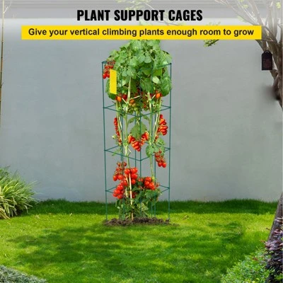 VEVOR Tomato Cages, 11.8" X 11.8" X 46.1", 10 Packs Square Plant Support Cages, Green PVC-Coated Steel Tomato Towers , Green 6 VEVOR Tomato Cages, 11.8" X 11.8" X 46.1", 10 Packs Square Plant Support Cages, Green PVC-Coated Steel Tomato Towers , Green - Image 6