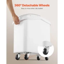 VEVOR Rice Storage Container, 21Gallon/80L Capacity Large Dog Food Dispenser Bin, Kitchen Ingredient Grain Cereal Flour Bin, 1 Pack, White -Vevor GUEST 1d98de5b 9090 4003 bda6 a3fd38ada847