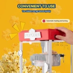 VEVOR Popcorn Maker, 480W Popcorn Popper Machine, 4 Oz Kettle Makes 1.5 Gallon Per Batch, Tabletop Popcorn Maker, Includes 3 Scoops, Red -Vevor GUEST 1d9a69ca bcc4 450b 8041 ea91a0abd6f6