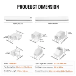 VEVOR Mini Split Line Set Cover 3-inch W 17.7Ft L, PVC Decorative Pipe Line Cover For Air Conditioner With 10 Straight Ducts, White 13 VEVOR Mini Split Line Set Cover 3-inch W 17.7Ft L, PVC Decorative Pipe Line Cover For Air Conditioner With 10 Straight Ducts, White -Vevor GUEST 1da77cfc dca1 4164 a89b 4aa146737e3c