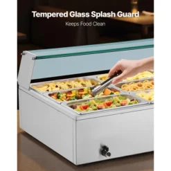 VEVOR Commercial Food Warmer, 1700W Electric Stainless Steel Steam Food Warmer With Glass Cover, 12-Pan Countertop Buffet Bain Marie, Silver -Vevor GUEST 1dd3ebab a221 49e7 8300 b0be42379dad