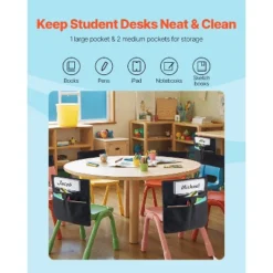 VEVOR Chair Pockets For Classroom, 24 Pack, 14 X 15 Inches Chairback Buddy Pocket With Name Tag, Black -Vevor GUEST 1e53674c a425 4758 b09e c715f33a85c2