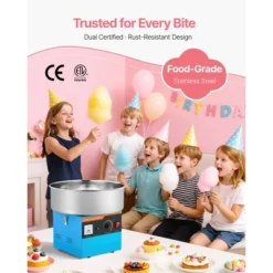 VEVOR Cotton Candy Machine Commercial, 1000W Electric Candy Floss Maker, Easy Use With 15 Inch Stainless Steel Bowl And Sugar Scoop, Blue -Vevor GUEST 1fd3cc57 43b7 4cca 92ce 929ed2380972