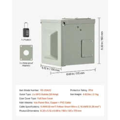 VEVOR Outdoor Electrical Outlet Box, Dual 20 AMP GFCI Receptacles, Electrical Outlet Panel Box With GFCI Protection, Gray -Vevor GUEST 203e19fa 4323 4e1f ac76 f7f591f2eef0