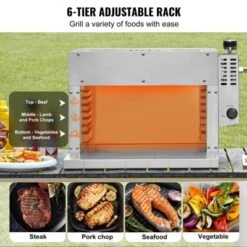 VEVOR Propane Steak Grill, Portable Infrared Broiler, 1500°F Stainless Steel Barbecue Infrared Grill With 6-Tier Adjustable Rack, Silver 11 VEVOR Propane Steak Grill, Portable Infrared Broiler, 1500°F Stainless Steel Barbecue Infrared Grill With 6-Tier Adjustable Rack, Silver -Vevor GUEST 207b981a ab9c 4d7d 99d1 a2d70b970ec6